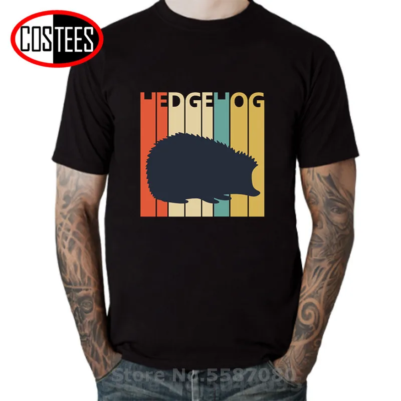 

Винтажная футболка с ежиком, Мужская забавная футболка в стиле ретро для влюбленных, Летний стиль, футболка с юмором, с рисунком ежика, свинк...