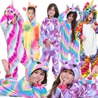 Зимняя Фланелевая пижама с животными для мальчиков, Детская Пижама, костюм с героями мультфильмов единорогом и пандой, пижама с единорогом для девочек, одежда для сна