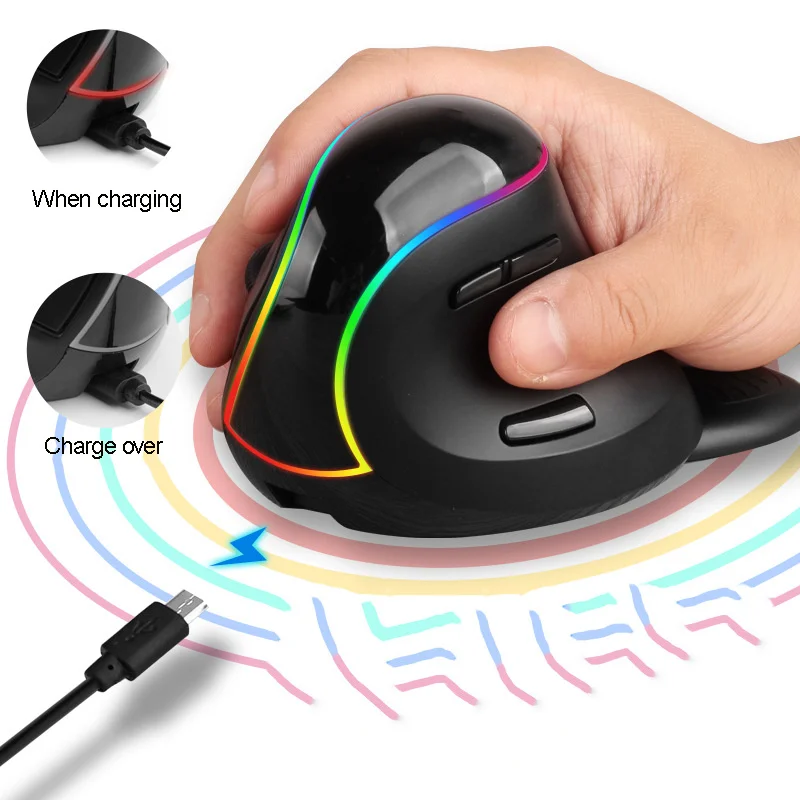 jelly comb 2 4g wireless mouse vertical rechargeable rgb gaming mouse for gamer laptop computer ergonomic mice with plam rest free global shipping