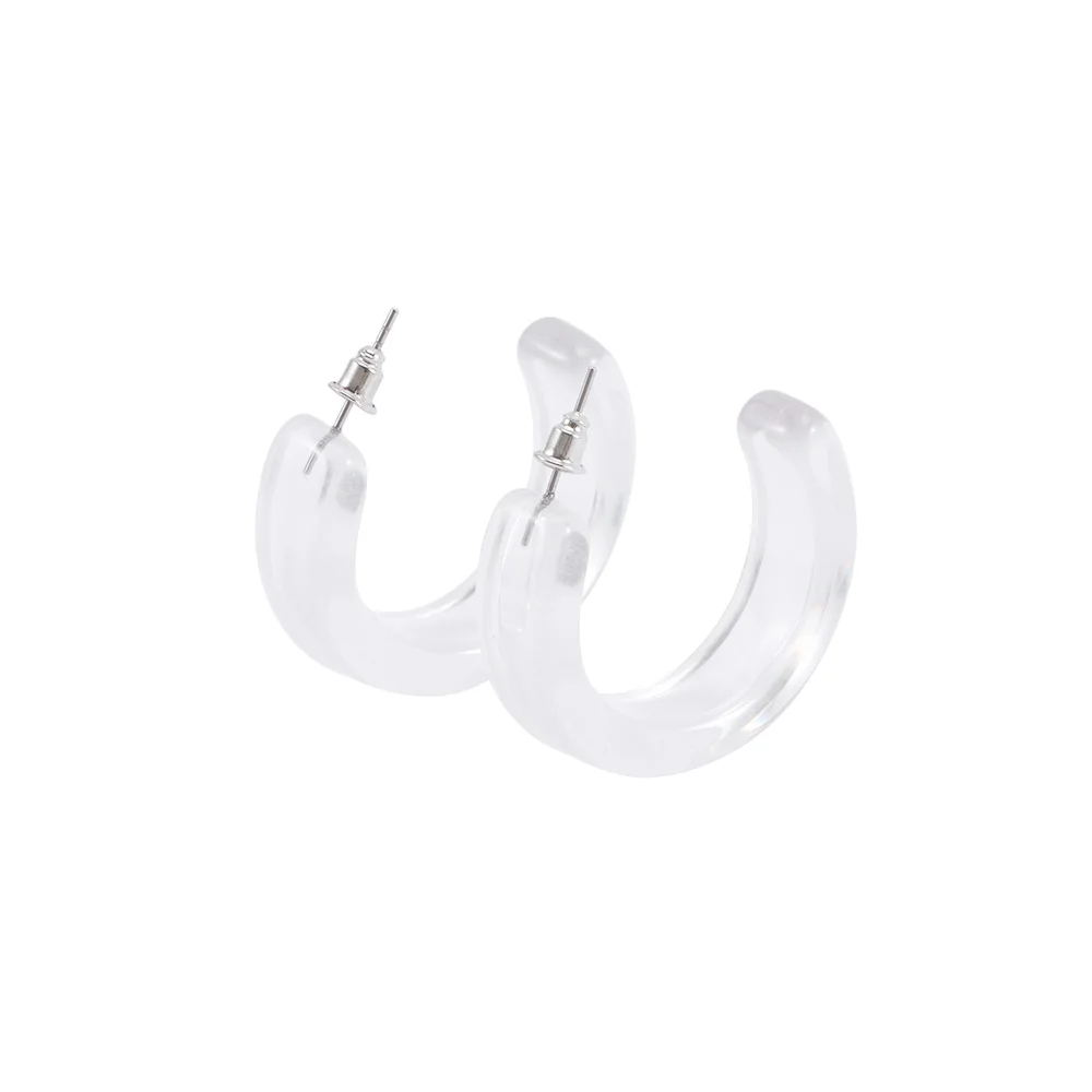 Женские Простые цветные круглые серьги-кольца из смолы с буквенным принтом