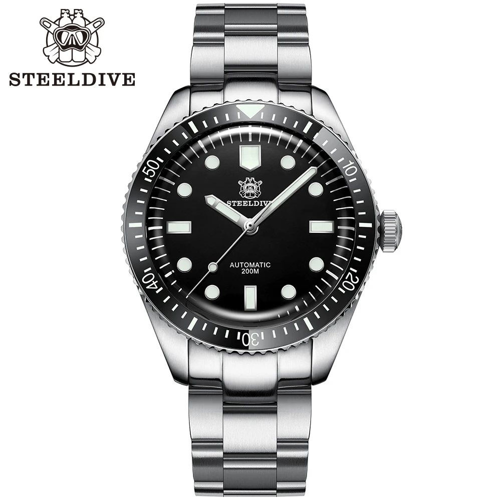 

STEELDIVE SD1965 Seiko-NH35 Movt Automatic Mechanical Watches Men Ceramic Bezel C3 luminous Sapphire 316L Steel 200M Diver Watch