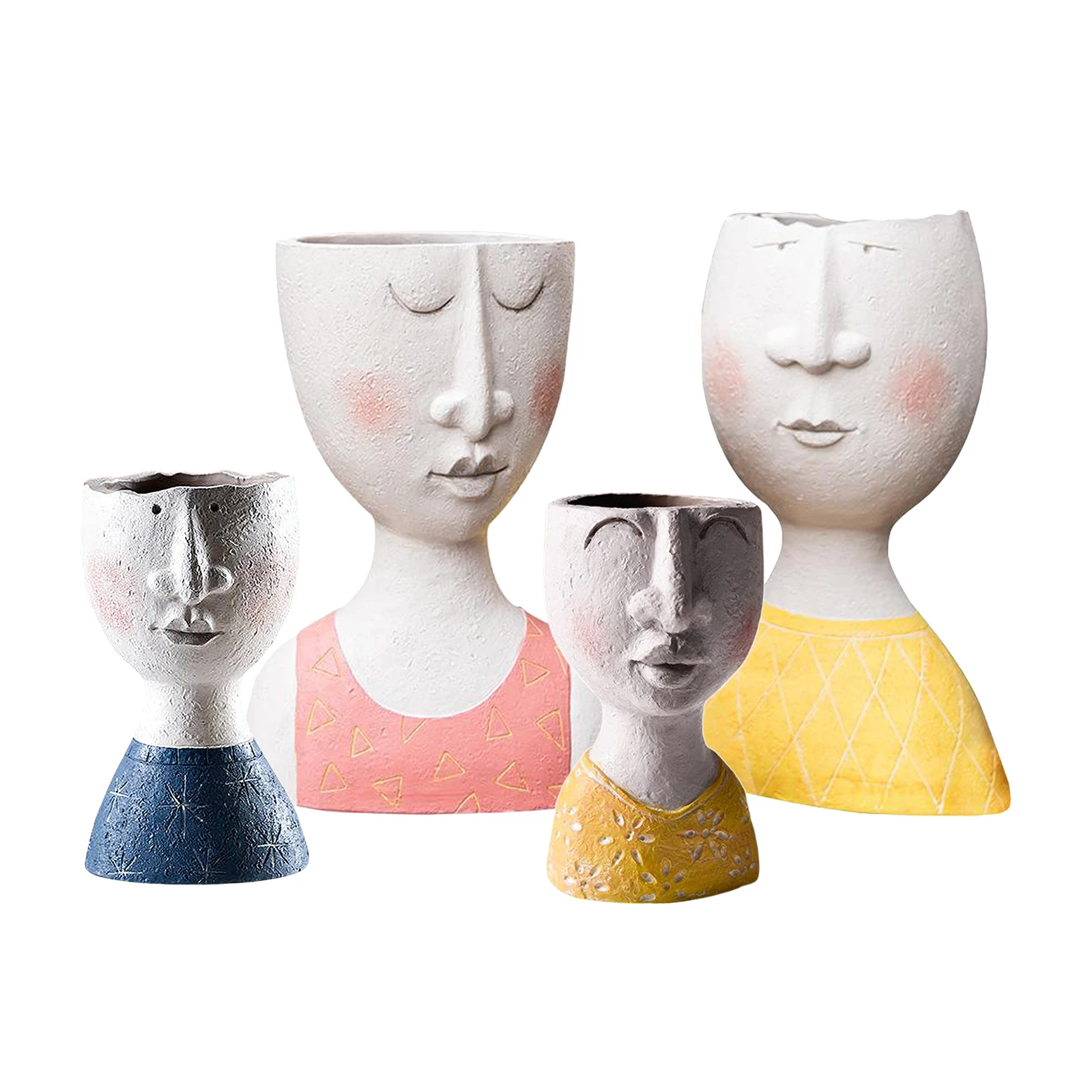 

Human Face Resin Flower Pot Vase Portrait Vase Fleshy Flower Pot Flower Arrangement Vase Home Decoration Birthday Gift Cute