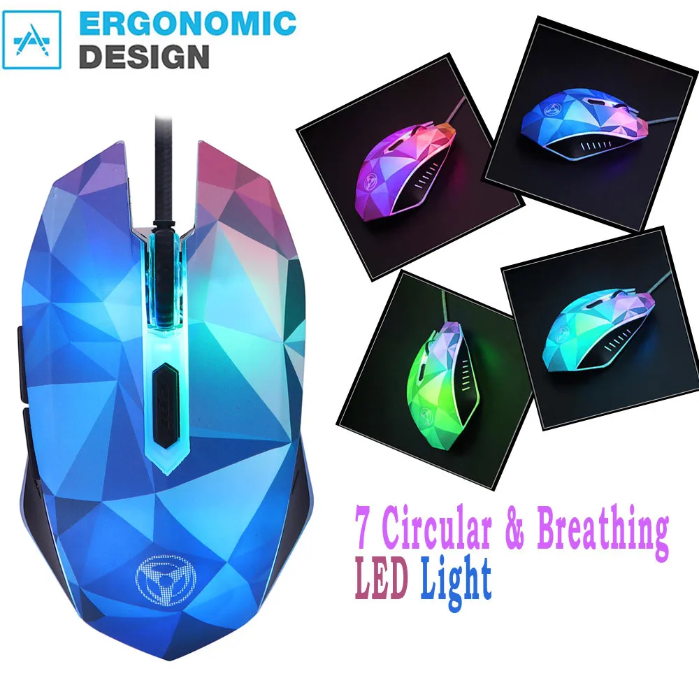 Алмазный версия Иллюзия MODAO 3200 Точек на дюйм проводной Мышь с 7 круговой