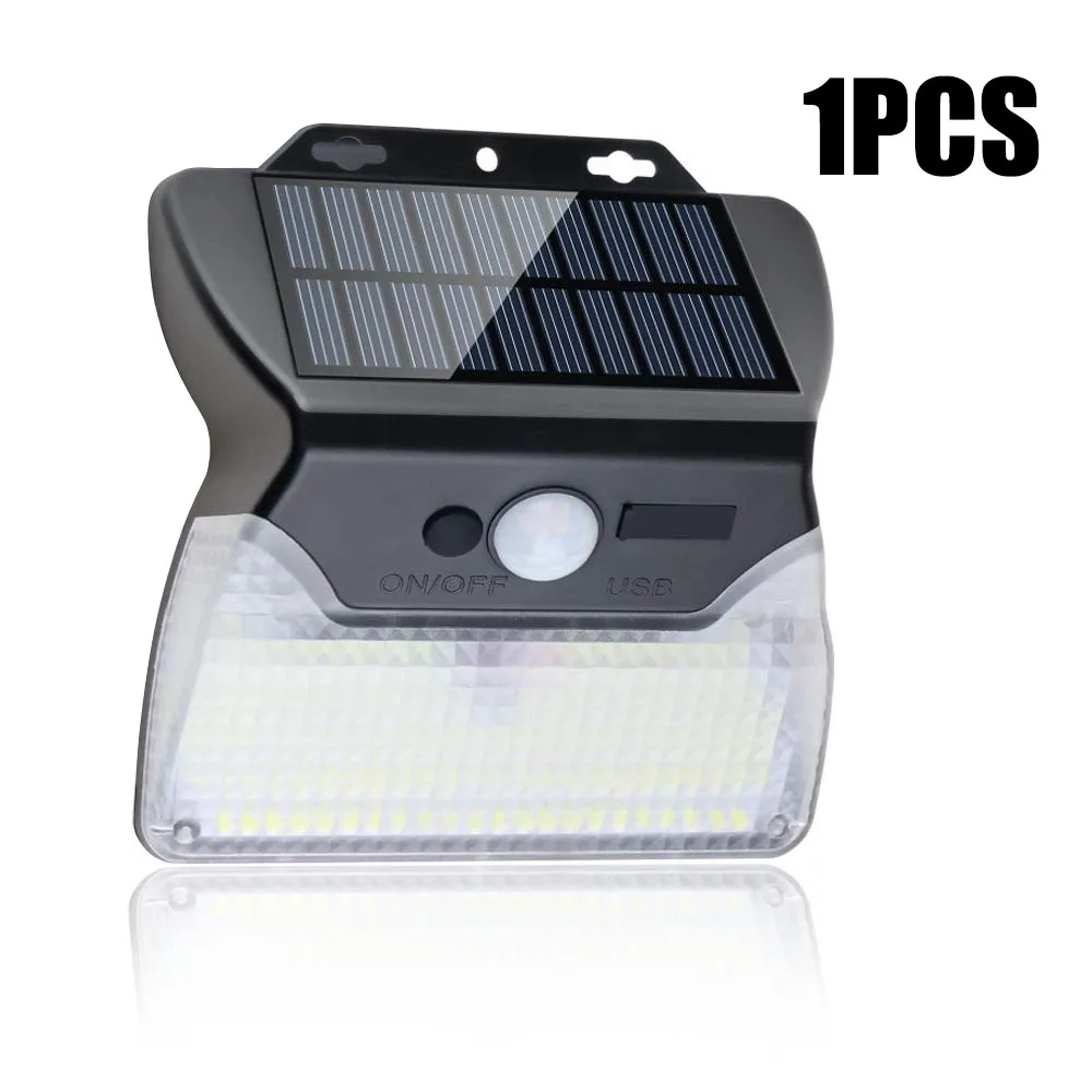 1pcs 110leds 110 светодиодный солнечный светильник s Открытый беспроводной датчик движения на солнечной энергии светильник USB зарядка 3 светильник ing режимы водонепроницаемый для сада стены - Испускаемый цвет: 1pcs 110leds