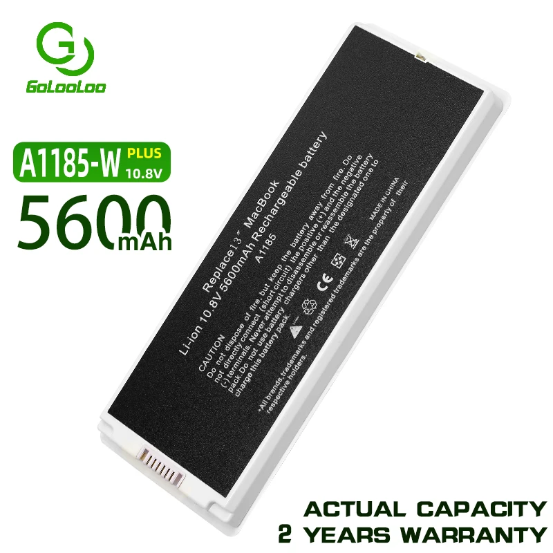 Аккумулятор Golooloo для ноутбука Macbook 13 &quotMAC A1185 A1181 MA566FE/A MB881LL/A 5600 мАч 10 8 В