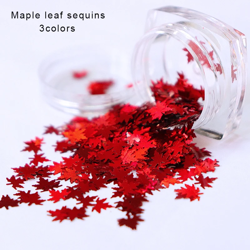 Осенние блестки в виде кленового листа зернистые хлопья для украшения ногтей