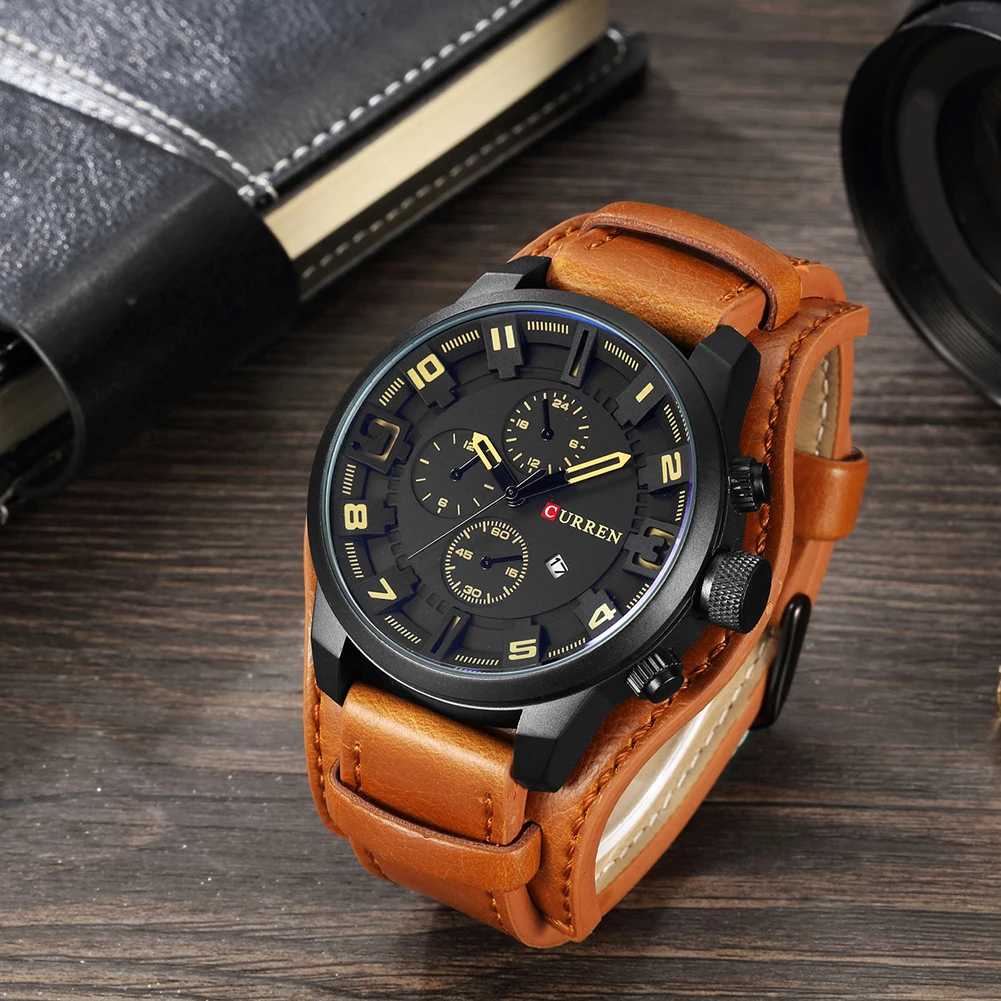 CURREN 8225 хит продаж Роскошные Мужские часы водонепроницаемые с календарем