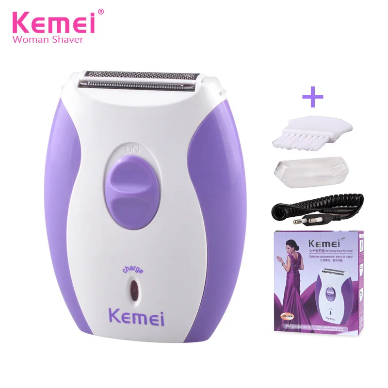 Эпилятор для волос Kemei для женщин, электрический бритвенный станок для удаления бикини и подмышек, перезаряжаемый леди-мини-эпилятор.