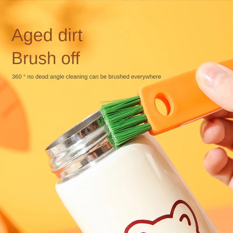 Three-in-One Cup Lid Cleaning Brush Household Kitchen Multifunctional Folding Mini All-round Creative Cleaning Brush