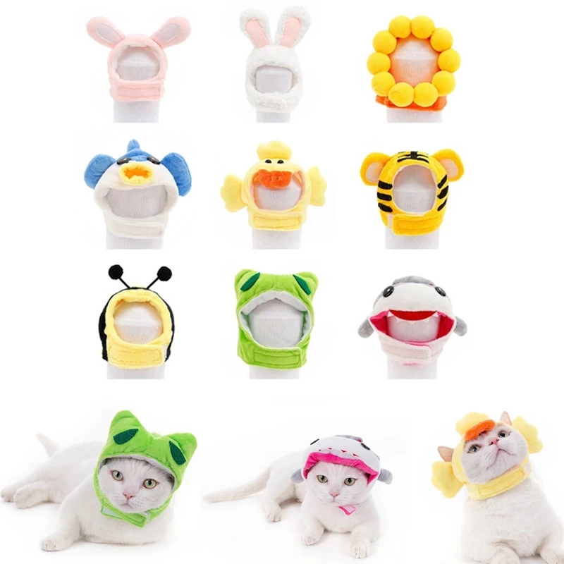 

New Funny Pet Headgear Cat Cap Costume Warm Rabbit Hat New Year Party Christmas Cosplay Accessories Cat Supplies