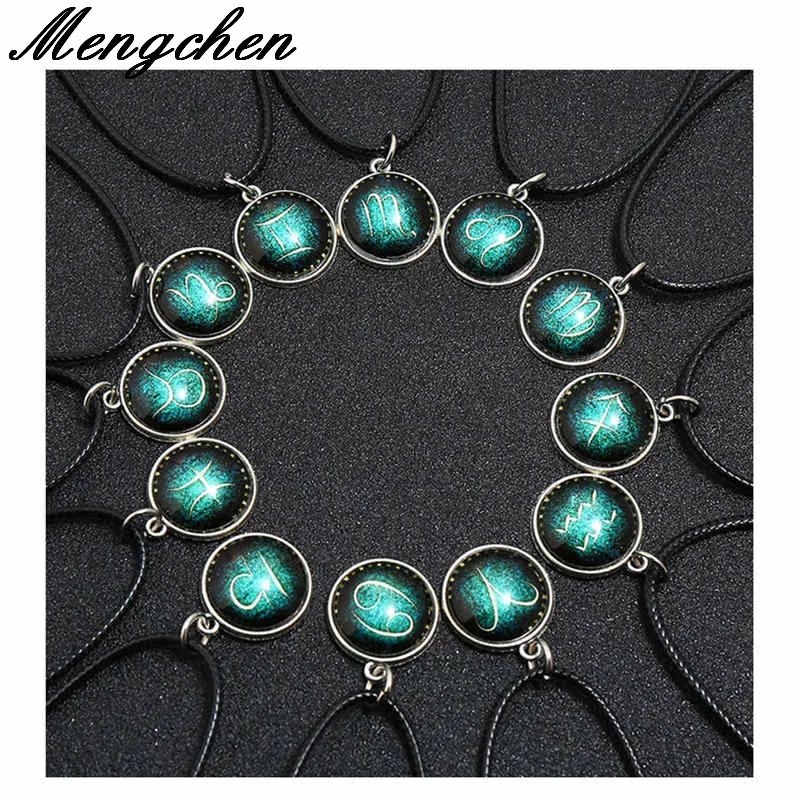 12 созвездий время драгоценные камни ожерелье кулон ювелирные украшения со