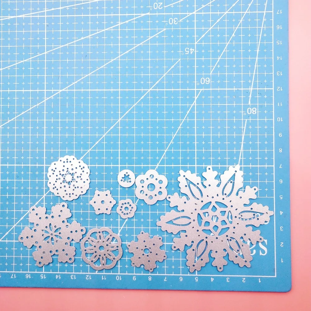 9 шт. 2018 новые рождественские слоистые снежинки цветок трафареты для пресс-формы