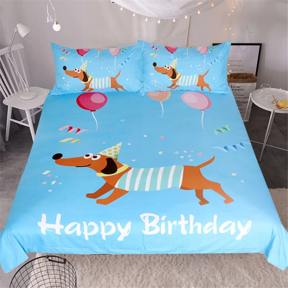 Комплект пододеяльников для собаки силуэты таксы ручной росписи на монохромном