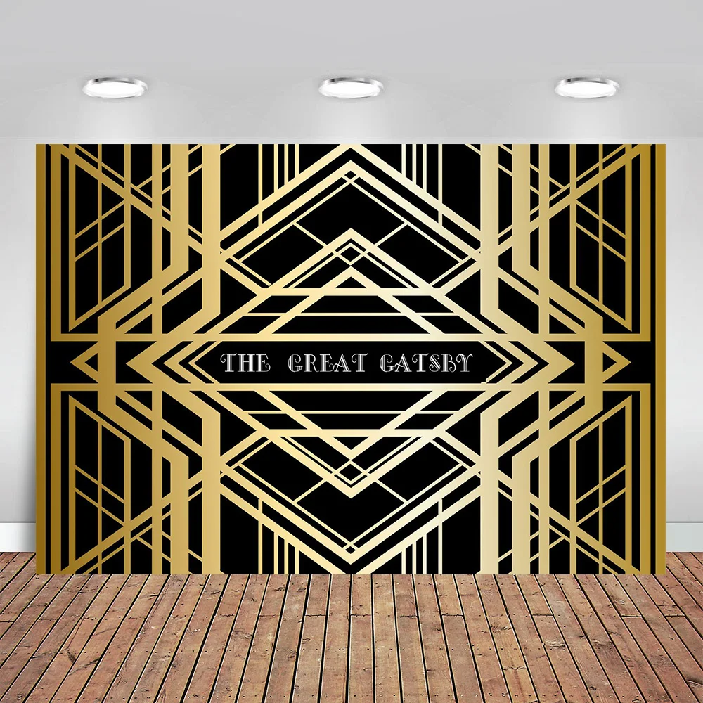 

Фотофон для студийной съемки в стиле Грейт Гэтсби, золотистый, черный, для детей, на день рождения, реквизит для фотосъемки