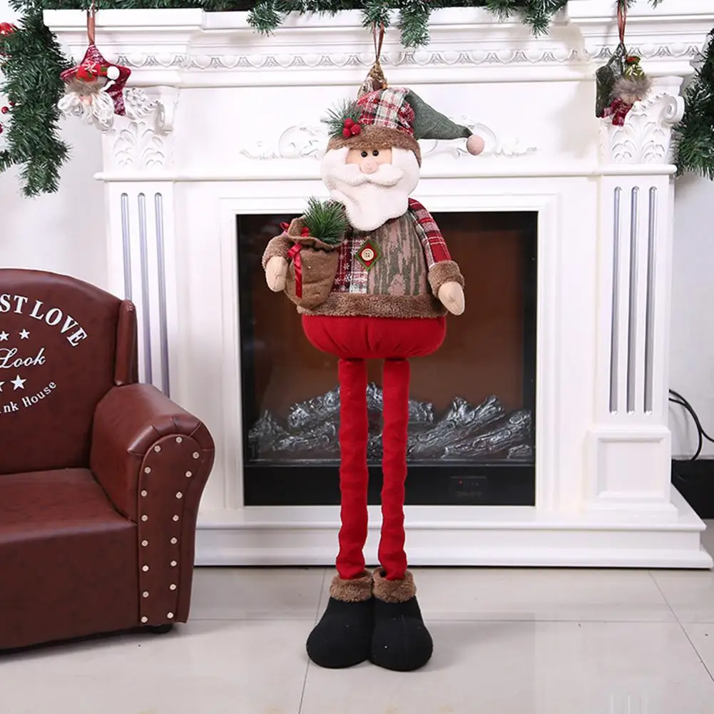 Рождественская кукла украшение телескопическая стоящая со снеговиком