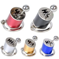 fashion keychains six speed manual shift gear keychain auto cars parts toy short shifter knob metal gift race car stalls head