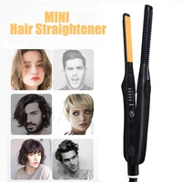 mini hair straightening small flat iron for short hair thinnest 2 in 1 hair straightener curler 310 inch beard straightening