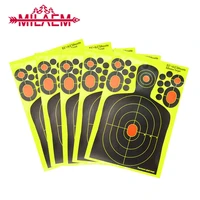 12pcs achery target paper adhesive silhouette poor splatter reactive paper target fluorescent rifle pistol shooting accessories
