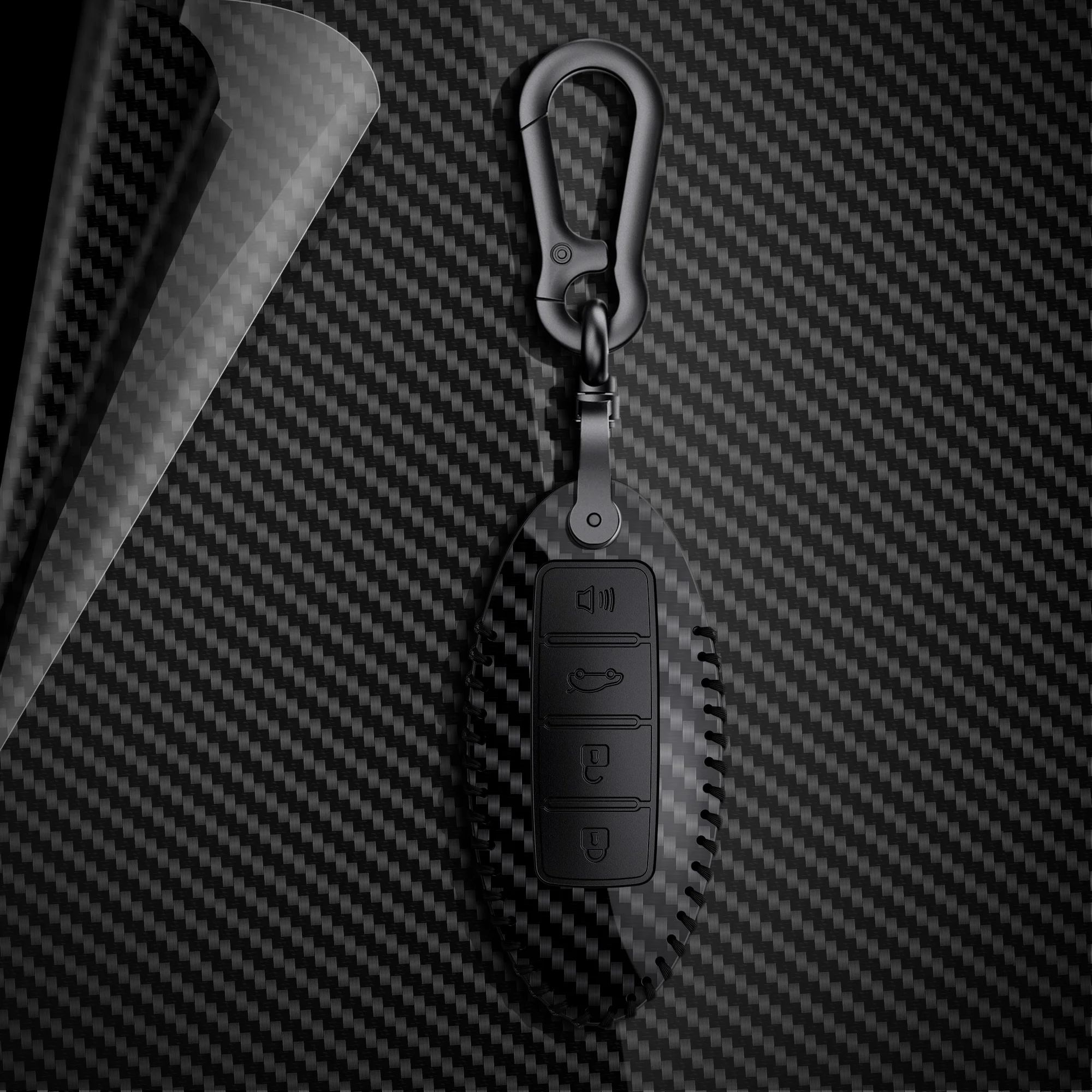 Роскошный чехол из углеродного волокна и кожи с дистанционным брелоком для Nissan 3 4