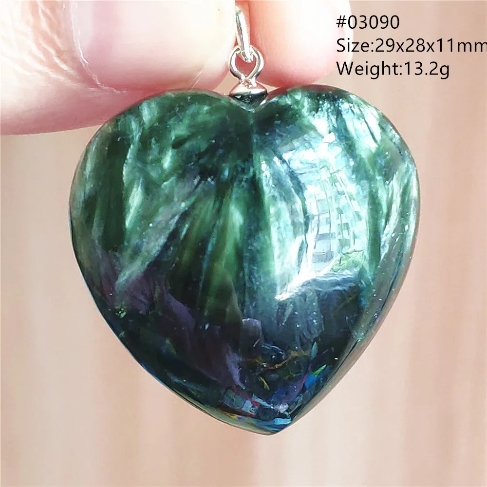 Натуральный зеленый Серафинит ожерелье женский кулон камень капля воды Кристалл