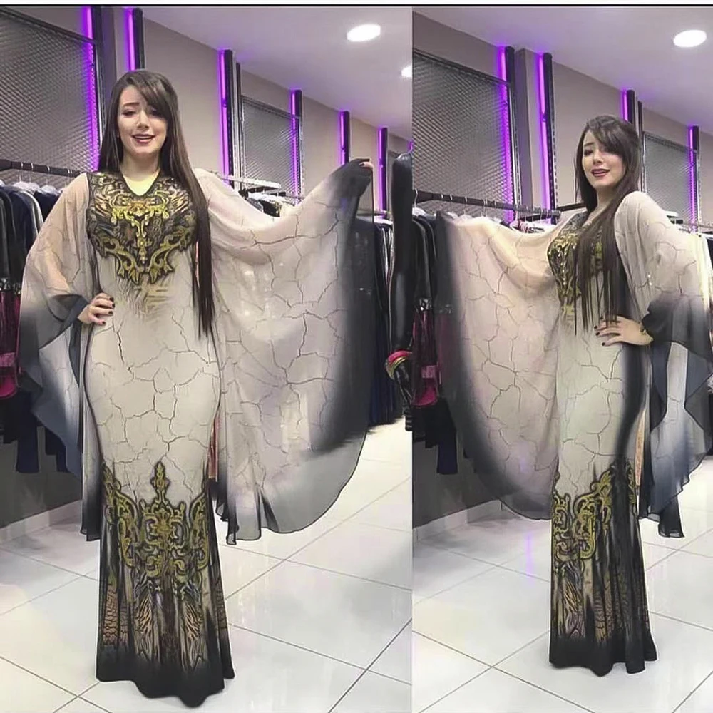 Мусульманское платье для женщин Abayas Дубай Исламская одежда Бангладеш хиджаб вечерние платья с рукавом летучая мышь Макси Африканский Рама...