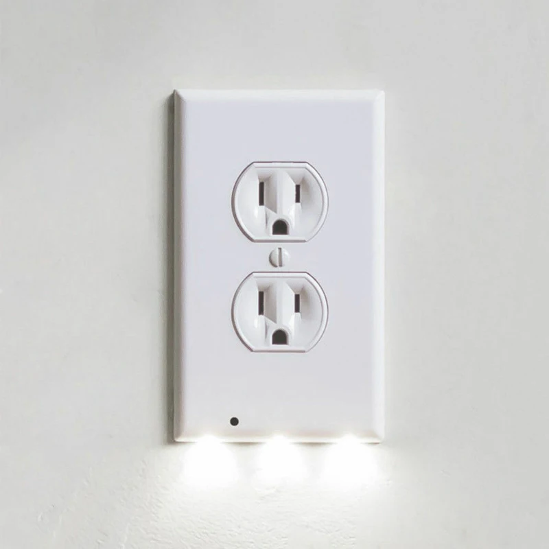 1Pc Kohree 10 шт розетки накладка-чехол с светодиодный ночной Светильник Безопасности Светильник Сенсор штекер накладка розетка переключатель крышки для прихожей - Испускаемый цвет: 1Pc