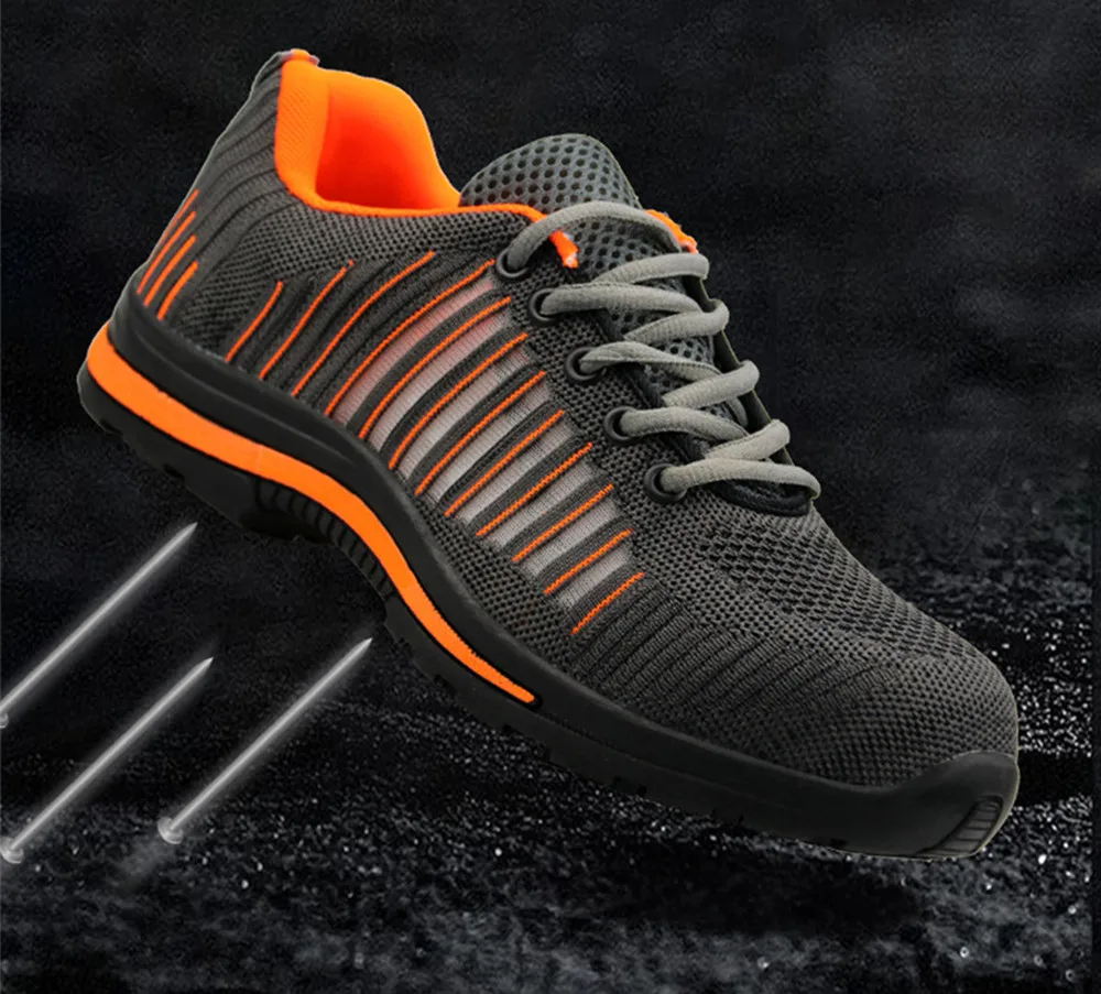 DEWBest new breathable and comfortable flying woven safety labor insurance shoes hiking shoes sports shoes protective shoes