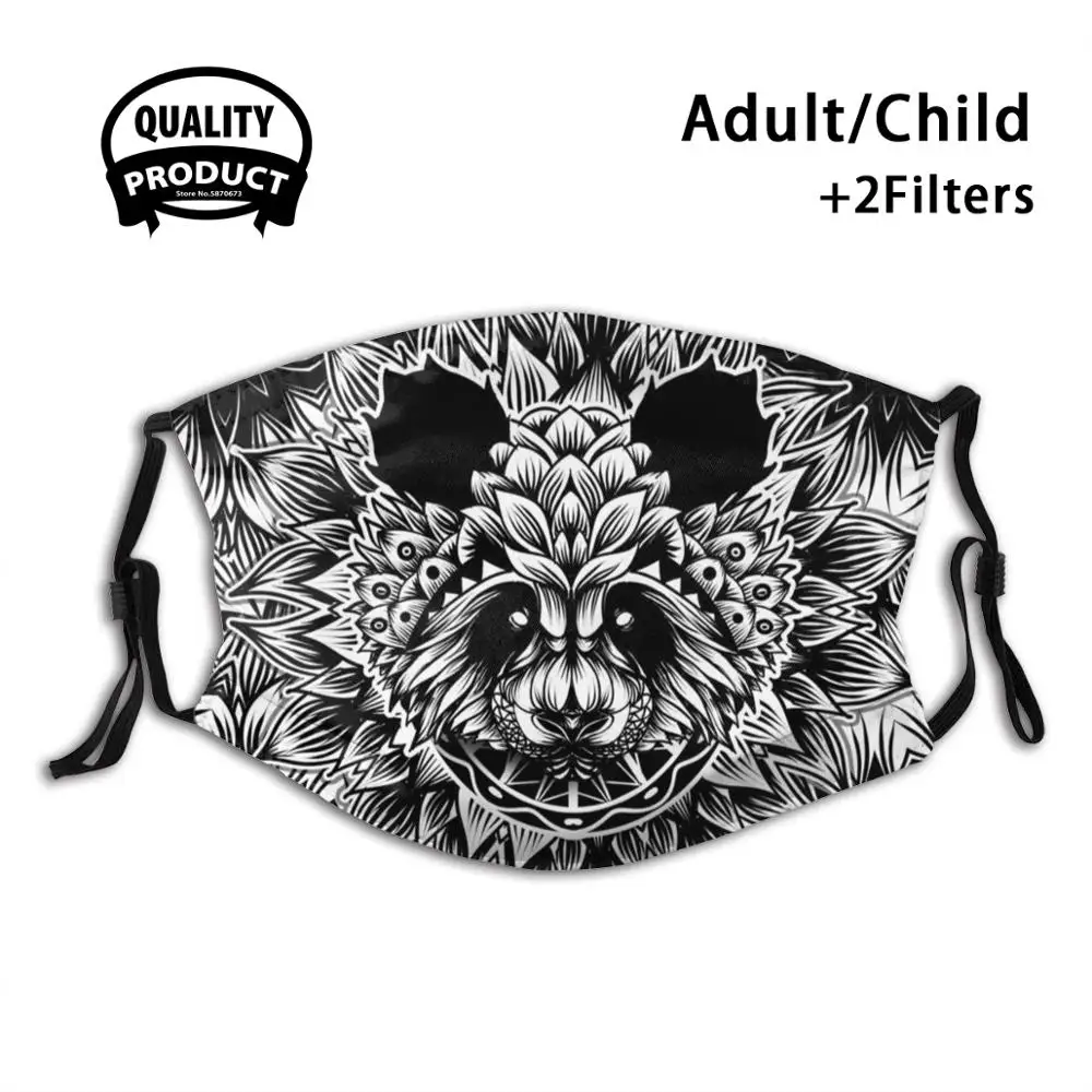 

Panda Pattern Face Mask Anti Dust Filter Men Women Kids Girl Boy Teens Mouth Masks Panda Bear Cute Jungle Animals Nature Savana