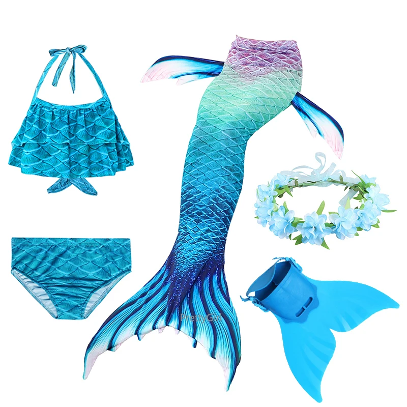 Женское летнее платье с хвостом русалки удобный Костюм Русалки для девочек