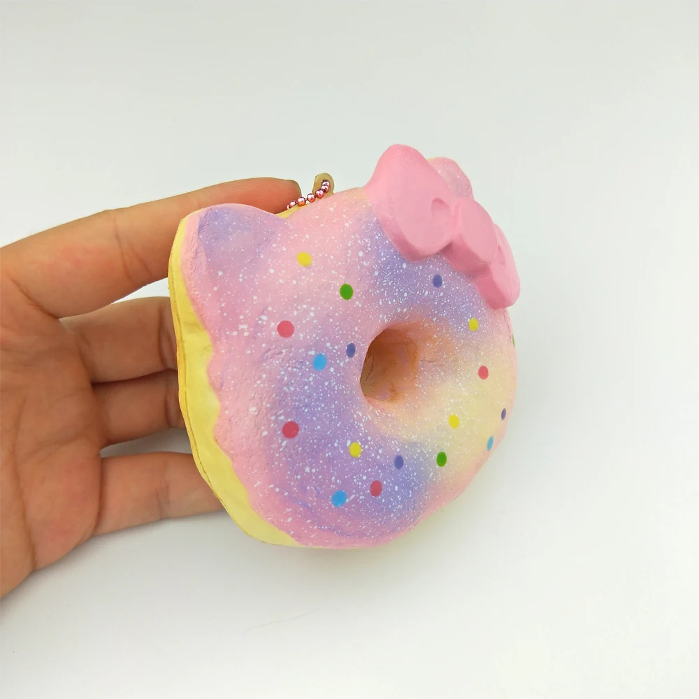 Мягкий hello kitty пончик милый обычный медленный отскок мобильный телефон ремешок с подвеской Рождественский подарок для детей Детские игрушки