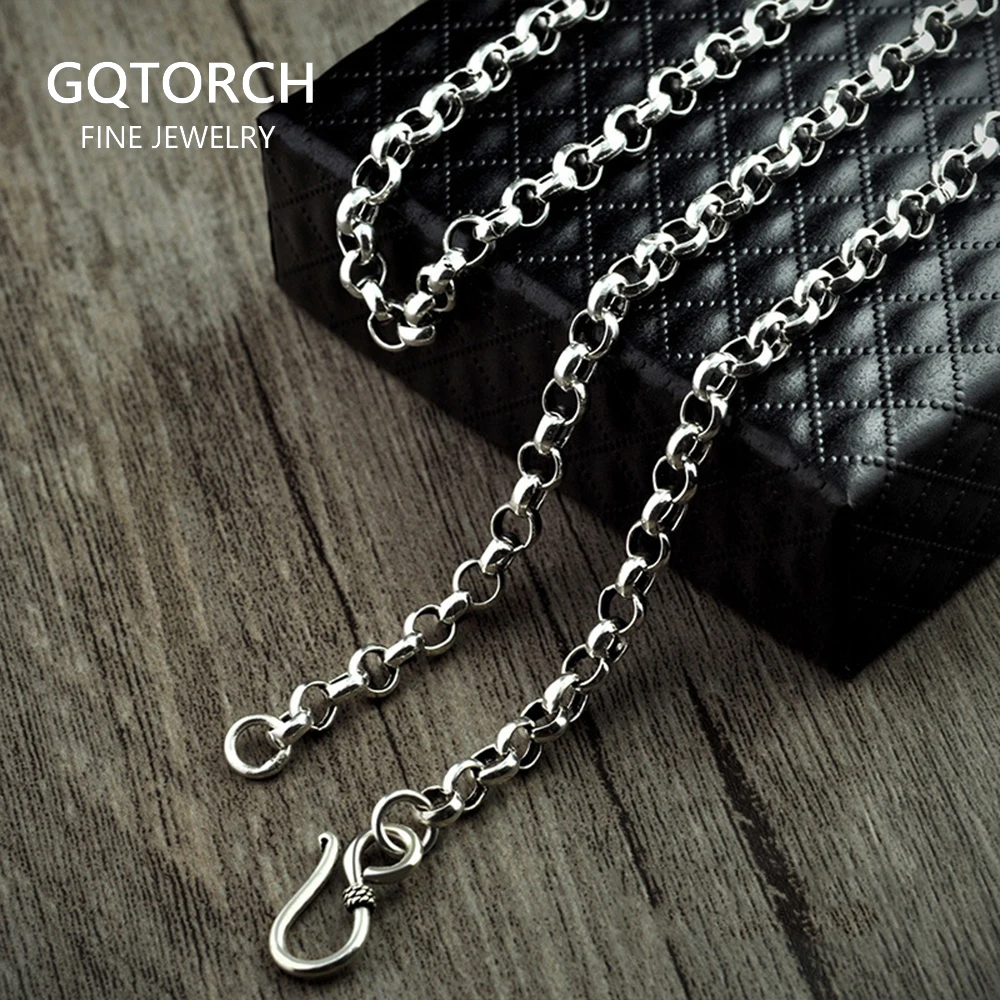 Ожерелье из стерлингового серебра 925 пробы для мужчин и женщин ручная работа