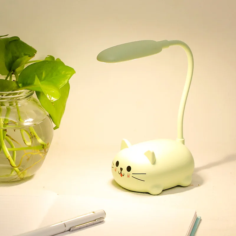 Cartoon Cute Pet Animal Bear Pig Cat Dog Usb Recharge Battery Led Table Night Light Child Eye Protection Warm White Desk Lamp | Освещение