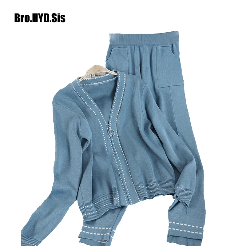 

Женский трикотажный спортивный костюм, Кардиган с длинным рукавом и брюки в японском стиле, весна-осень 2020