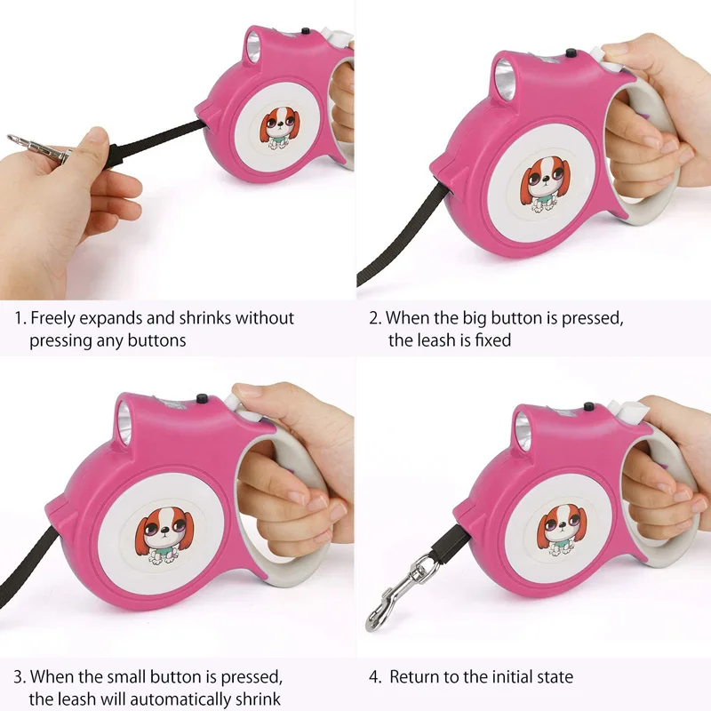 

Retractable Dog Leash Light Pet Dogs Training Leashes Automatic Flexible Rope Leash for Small Medium Dogs Pet Products