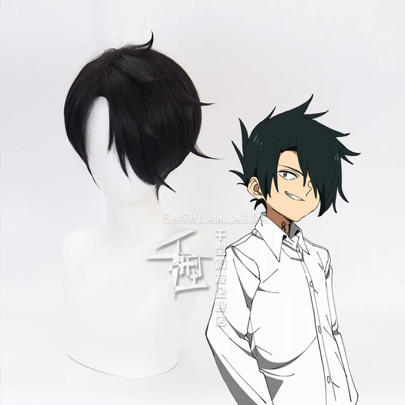 

Мужской парик для косплея The Promised Neverland Ray, короткий черный парик из синтетических волос, парик для костюмированной вечевечерние на Хэллоуин