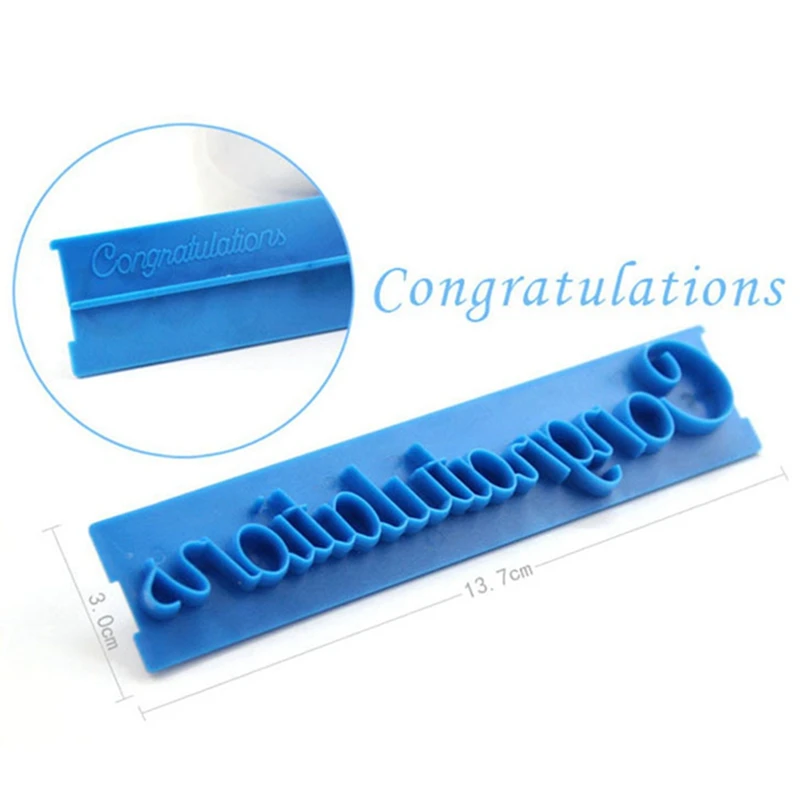 

6pcs/set Handwriting Fondant Cake Embosser Mold Plastic Letters Mold Happy Birthday Best Wishes Baking Moulds Decoration Tools