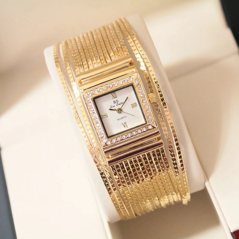 Женские часы 2019 брендовые роскошные женские наручные с квадратным циферблатом