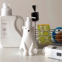 cute polar bear white bottled kitchen hand sanitizer universal portable bathroom shampoo lotion press bottle sanitary products