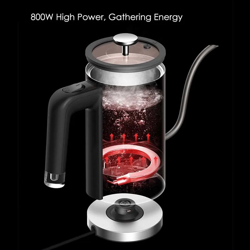 

Tea Coffee Pot Electric Kettle Slender Spout Matte Texture Stainless Steel Kettle Health Pot