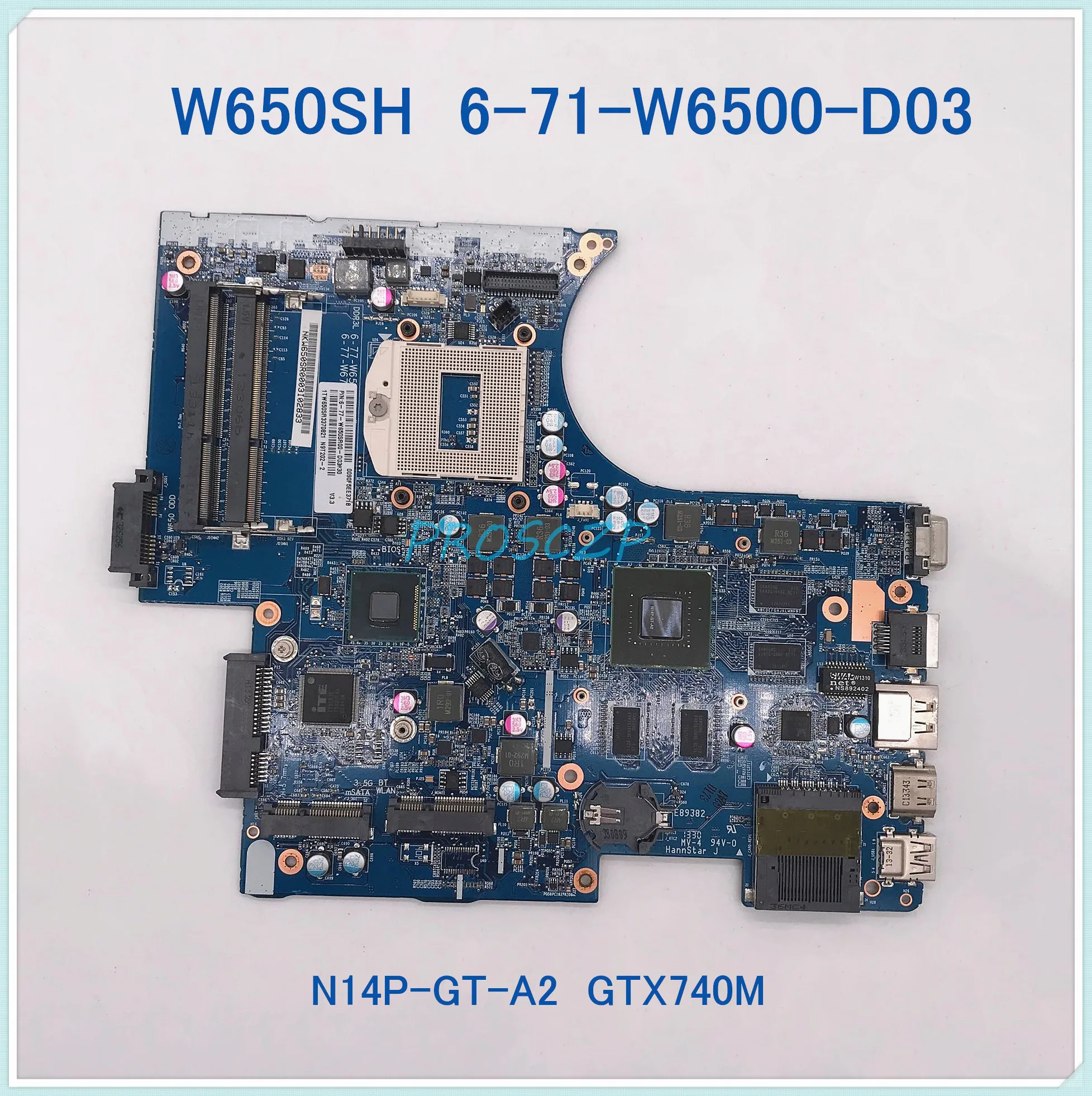Высококачественная материнская плата для ноутбука Clevo W650SR W650SH 6-71-W6500-D03 с