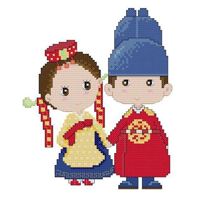 Корейский свадебный подарок для пары вышивка крестиком печатная ткань 11CT 14CT 18CT DIY