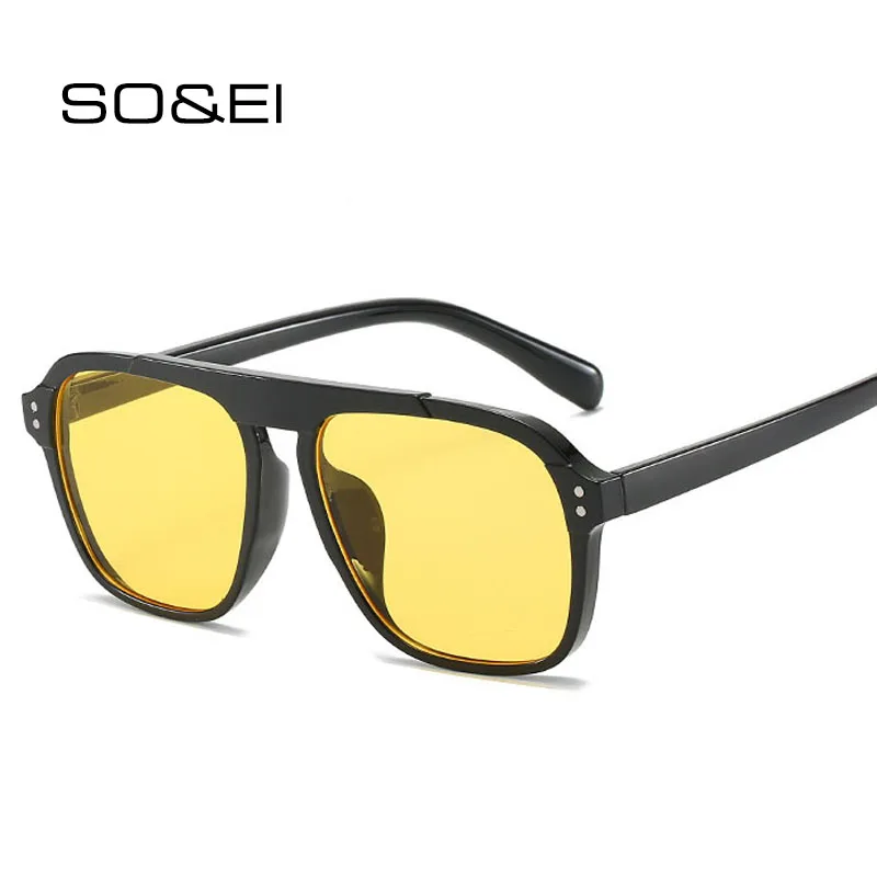 Очки солнцезащитные мужские/женские SO &amp EI большие квадратные очки с