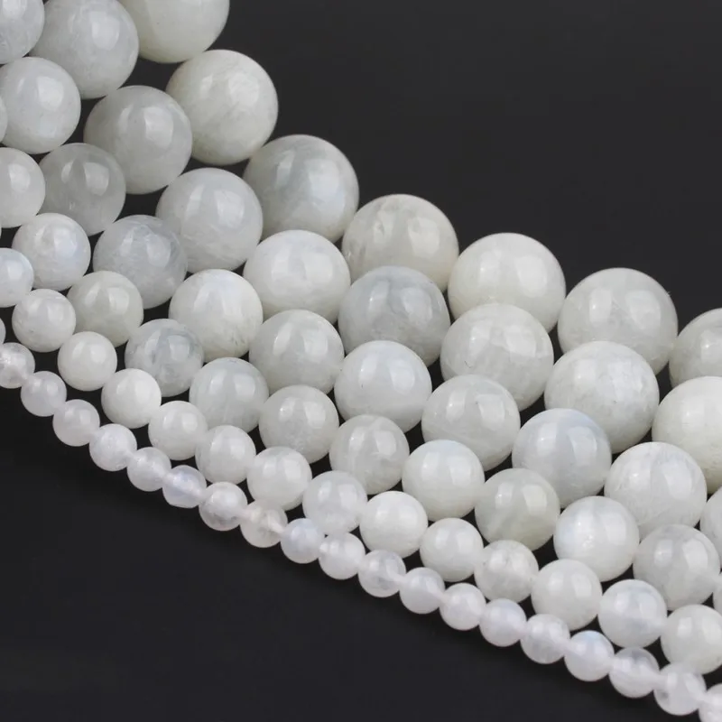 

Natural Stone Blue Moonstone Beads Perles Round Loose Spacer Beads For Jewelry Making 15"Inch 6 8 10mm DIY Bracelets Accessories