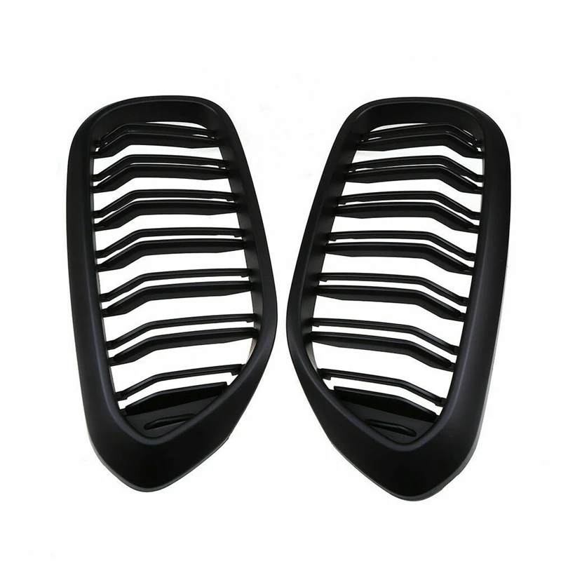 

Matte Black Front Double Line Sport Kidney Grille Grill for BMW 5 Series G30 G38 2018-2020