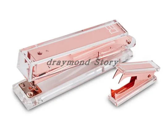 Rstapler and Remover Высококачественный акриловый степлер для студентов, офиса, Канцтовары, прозрачные металлические Степлеры - Цвет: Rstapler and Remover