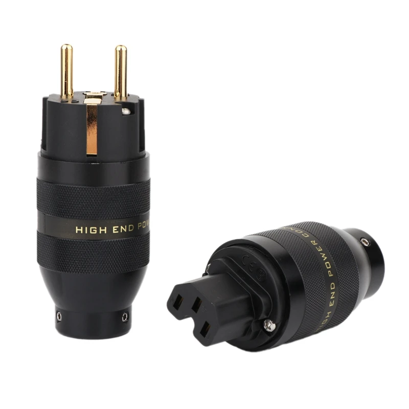 

Gold-Plated European Standard Audio Plug Audio Power Male Female Plug HIFI Amplifier Power Plug(EU Plug)