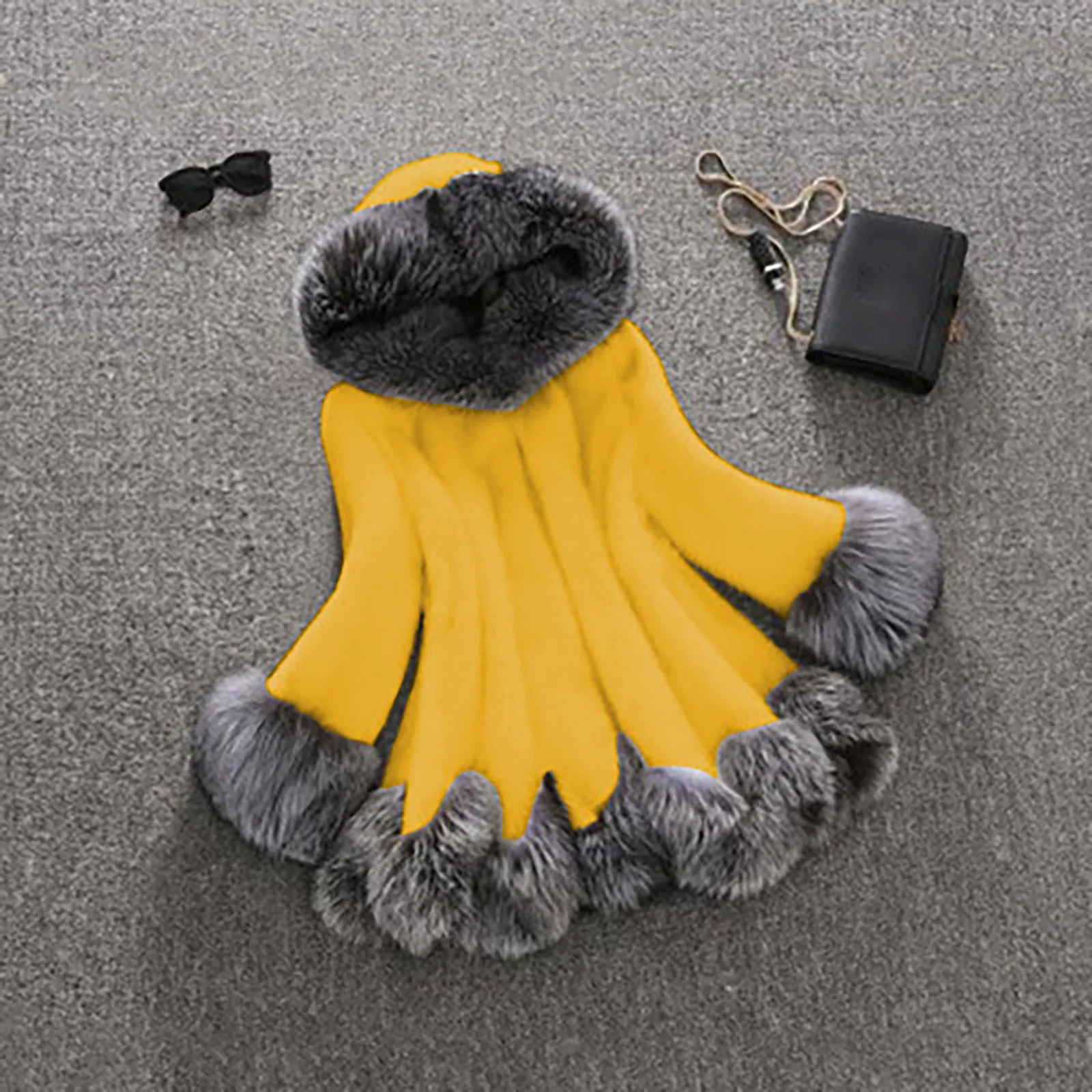 Chic Womens Faux Fur Coat Winter Thicken Warm Fur collar Long Sleeve Elegant lady White Outerwear Long Fake Jacket  4xl