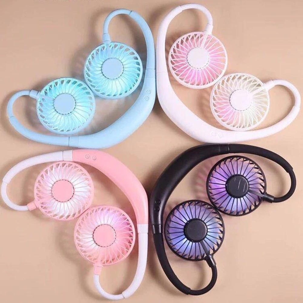 Небольшой подвесной вентилятор для шеи мини портативный без рук с шейным