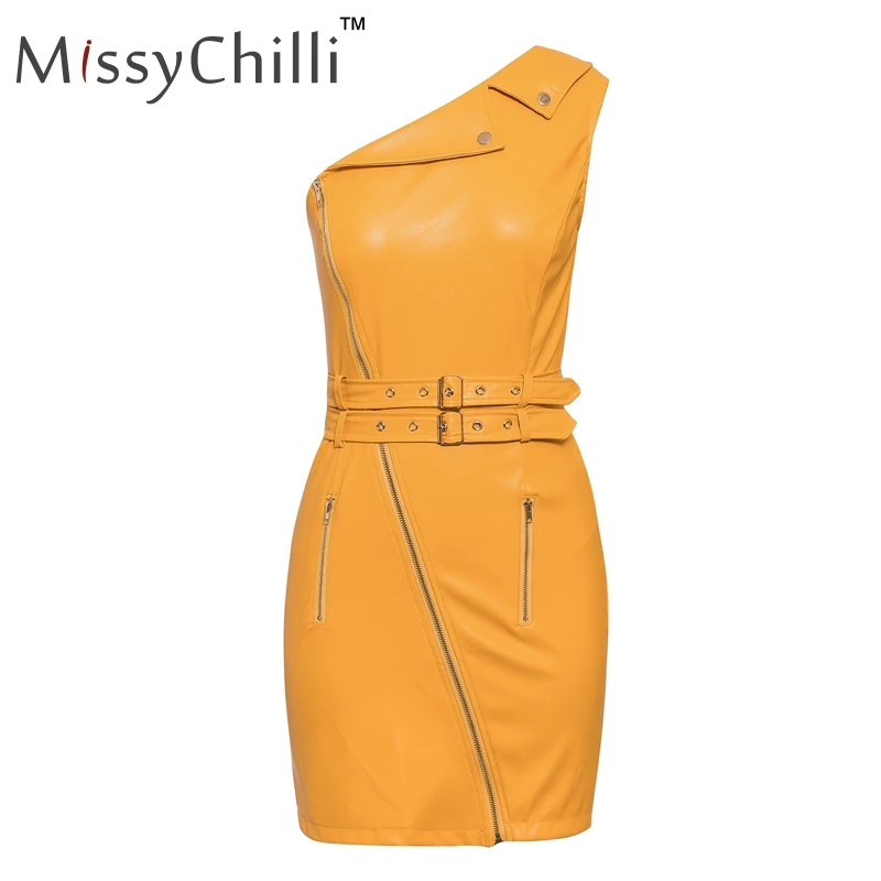 Женское платье на одно плечо MissyChilli желтое элегантное облегающее из
