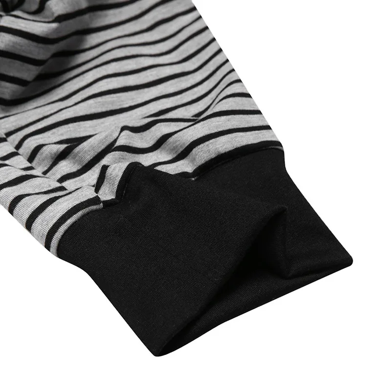 Fashion Striped Jumpsuits Long Sleeves Autumn Winter New Homewear Casual  Men Pajama Set Tight Jumpsuits Sleep Wear Men Pajamas